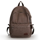 COFFEE Casual Washed Canvas Backpack