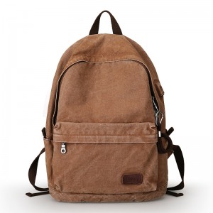 KHAKI Casual Washed Canvas Backpack