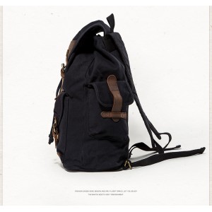Drawstring Schoolbag With Leather
