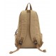 khaki Leather and canvas backpack,