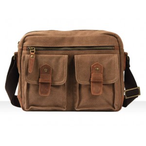KHAKI Retro Canvas Crossbody Bags