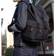 BLACK Stylish Drawstring Canvas Laptop Schoolbags