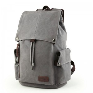 GREY Classical Canvas Laptop Rucksack For College