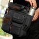 Black Mens Canvas Multi-function Messenger Bags