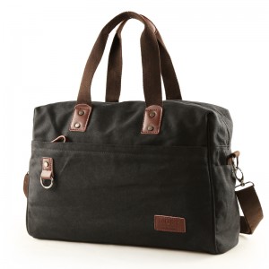 BLACK Eco Friendly Canvas Rugged Travel Luggage