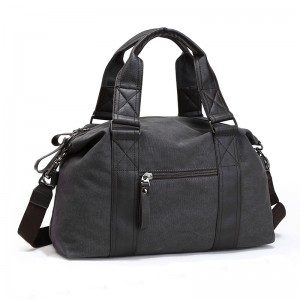 black Canvas Shoulder Bag For Journey