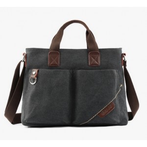 BLACK Canvas Messenger Bags For Teens
