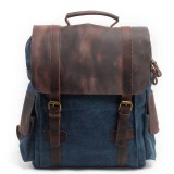 NAVY Canvas Backpack With Side Pockets