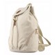 beige canvas knapsack backpack