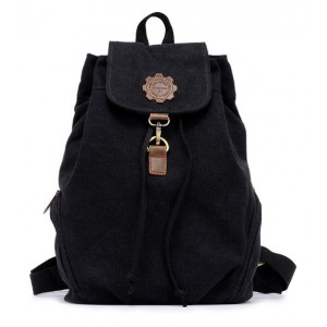 black Vintage canvas rucksack