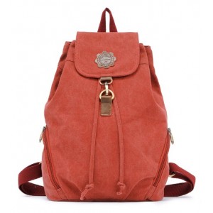 red Vintage canvas rucksack