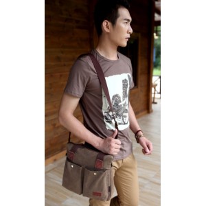 khaki canvas messenger bags for men