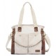 beige Canvas shoulder bag women