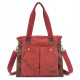 red Canvas shoulder bag women