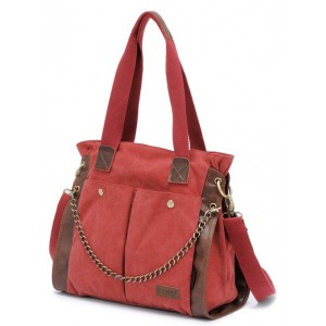 red canvas messenger bag for women