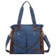 blue Canvas shoulder bag women