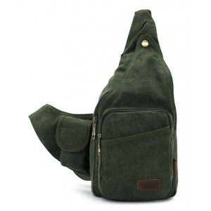 army green Backpack with one strap