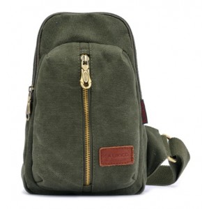 army green Backpack with one shoulder strap