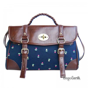 Blue Canvas Satchel Bag