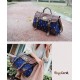 Blue Canvas Satchel Bag For Women