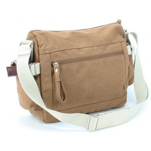 khaki canvas shoulder bag