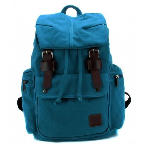 blue Canvas knapsack backpack