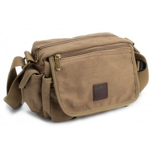 khaki canvas shoulder bag popular design color