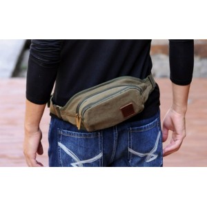 army green canvas waist pouch