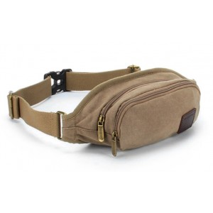 khaki canvas waist pouch