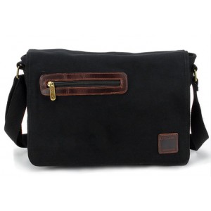 black IPAD canvas messenger bag for women