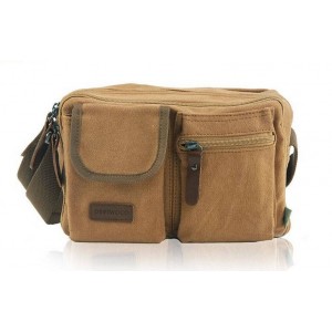 khaki Messenger bag for men canvas