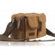 khaki small canvas messenger bag