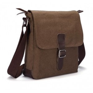 Mens canvas messenger bag, canvas leather messenger bag - BagsEarth