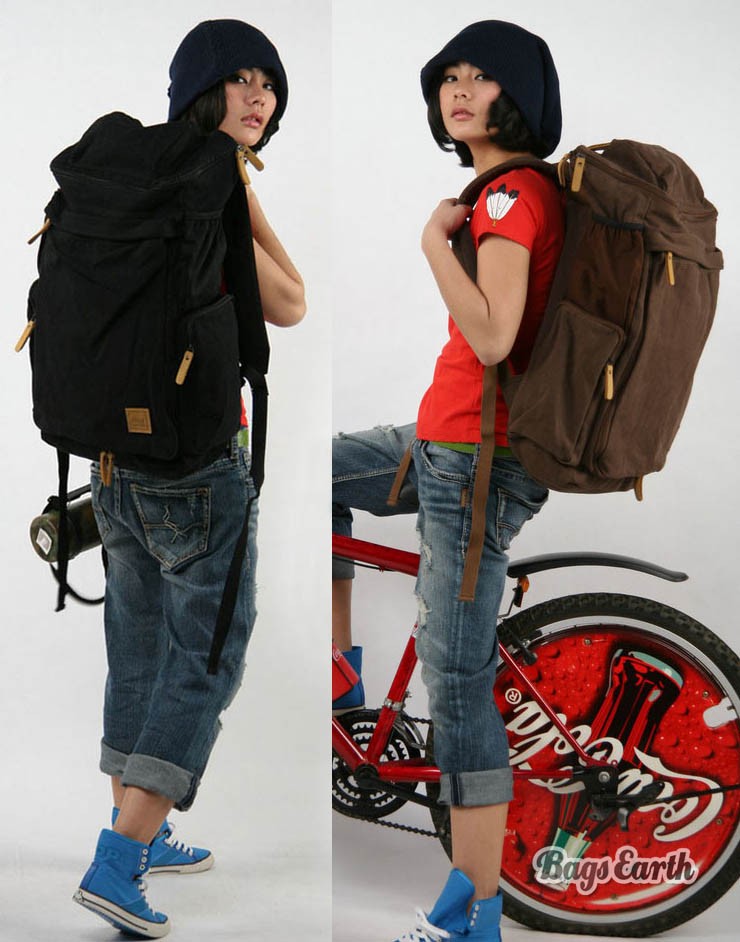 Canvas Backpacks For College, Backpack Computer Bags Black Khaki Coffee ...