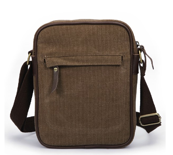 Men canvas satchel, mens small canvas shoulder bag - BagsEarth