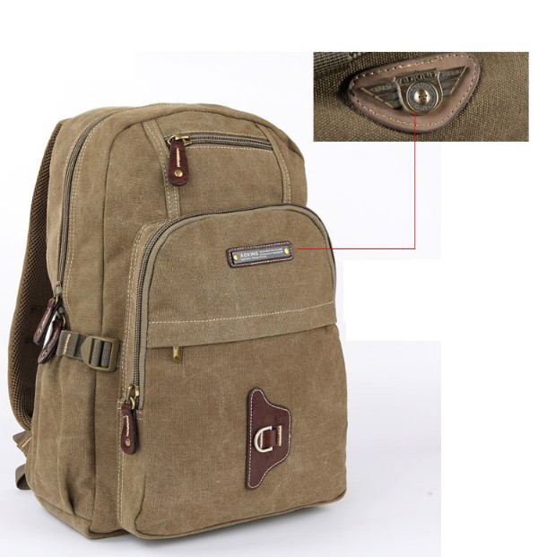 Large canvas rucksack, computer laptop bag - BagsEarth