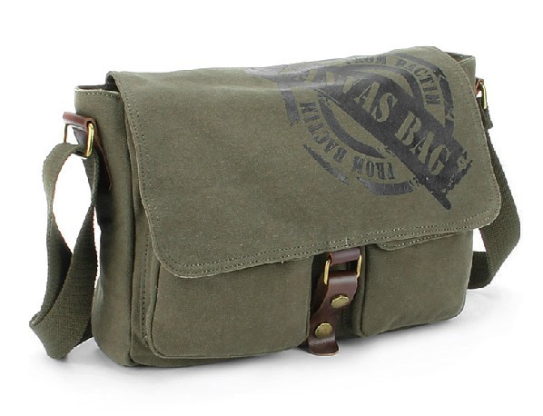 IPAD mens canvas messenger bag, canvas military messenger bag - BagsEarth