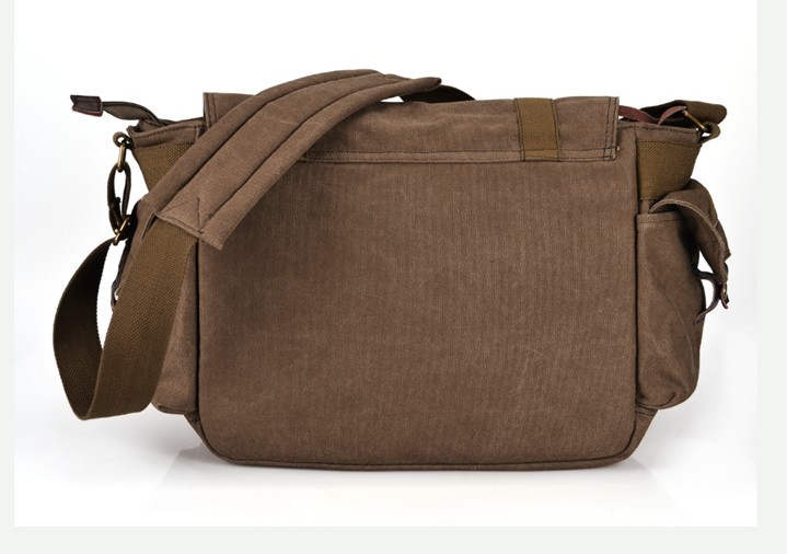 Canvas messenger bag for men, canvas zipper bag - BagsEarth