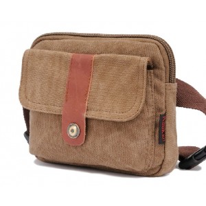 Waist pouch belt, natural canvas fanny pack - BagsEarth