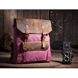 pink Vintage canvas knapsacks