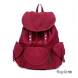 Red Canvas Rucksack For School