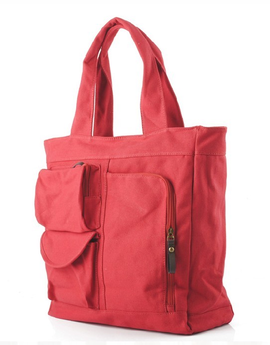 Canvas tote bag with zipper, canvas handbags purses - BagsEarth