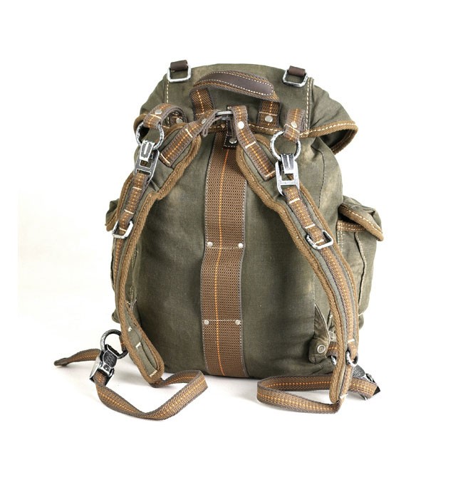 2013 Retro Canvas Backpack, Army Green School Bag - BagsEarth