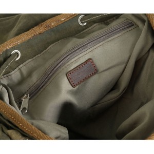 2013 Retro Canvas Backpack, Army Green School Bag - BagsEarth
