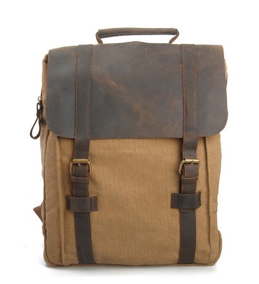 Vintage canvas rucksack backpack, classic canvas rucksack - BagsEarth