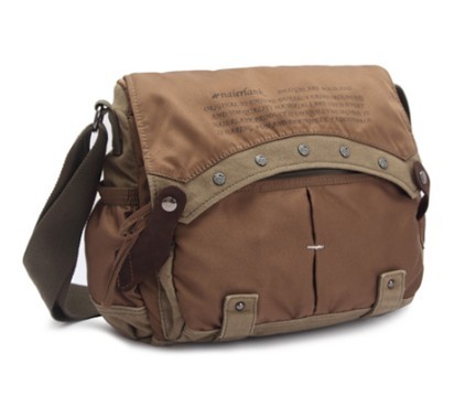 Canvas travel shoulder bags for men, canvas satchel book bag - BagsEarth
