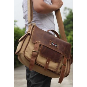 Canvas satchel bag for men, canvas satchel messenger bag - BagsEarth