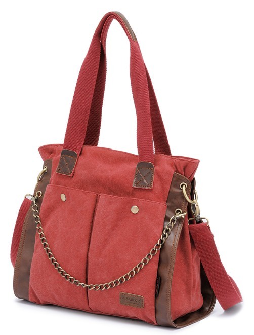 Canvas shoulder bag women, large canvas messenger bag for women - BagsEarth